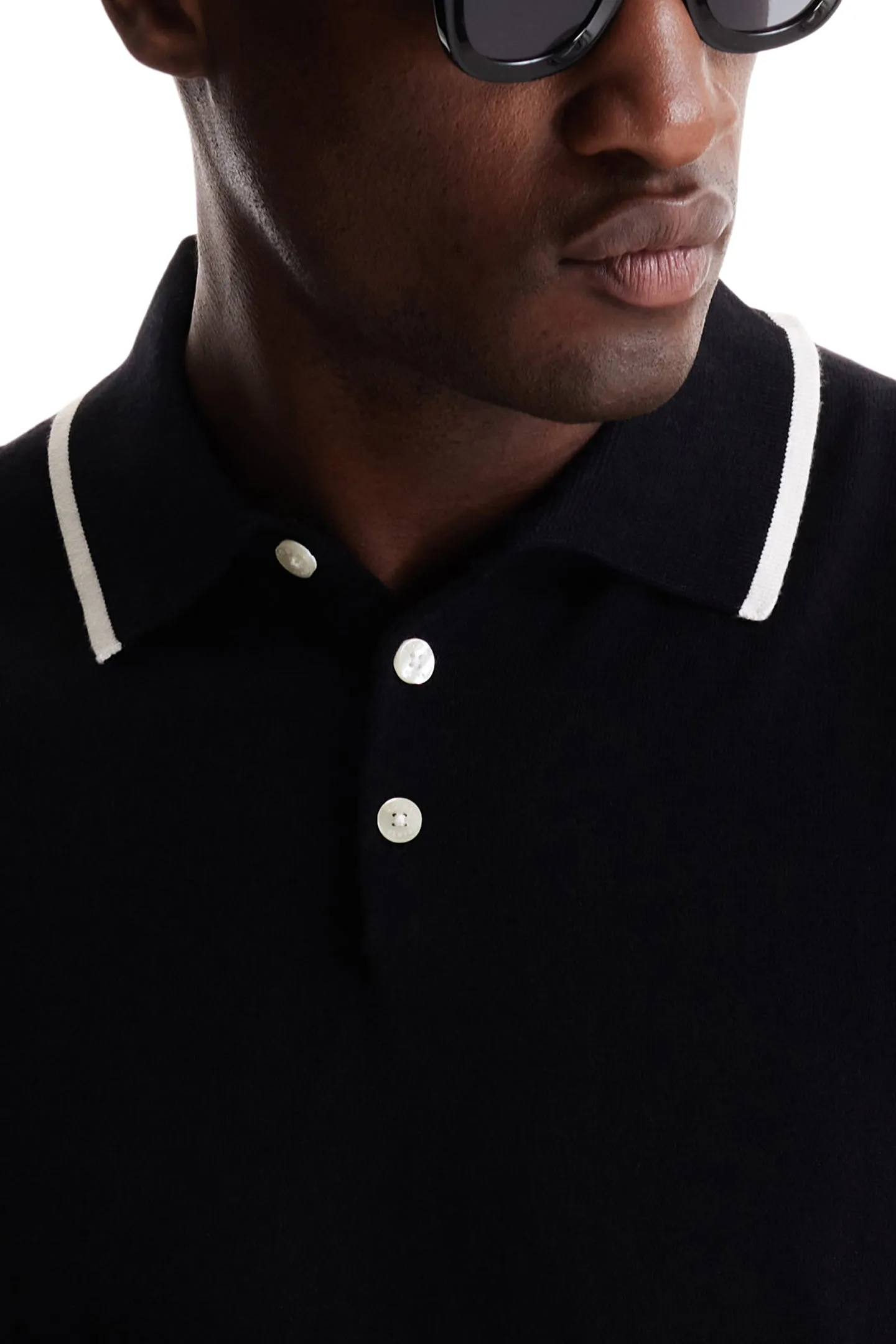 Soft Cloth Pacific Polo in Cotton Silk Jersey - Black Beauty