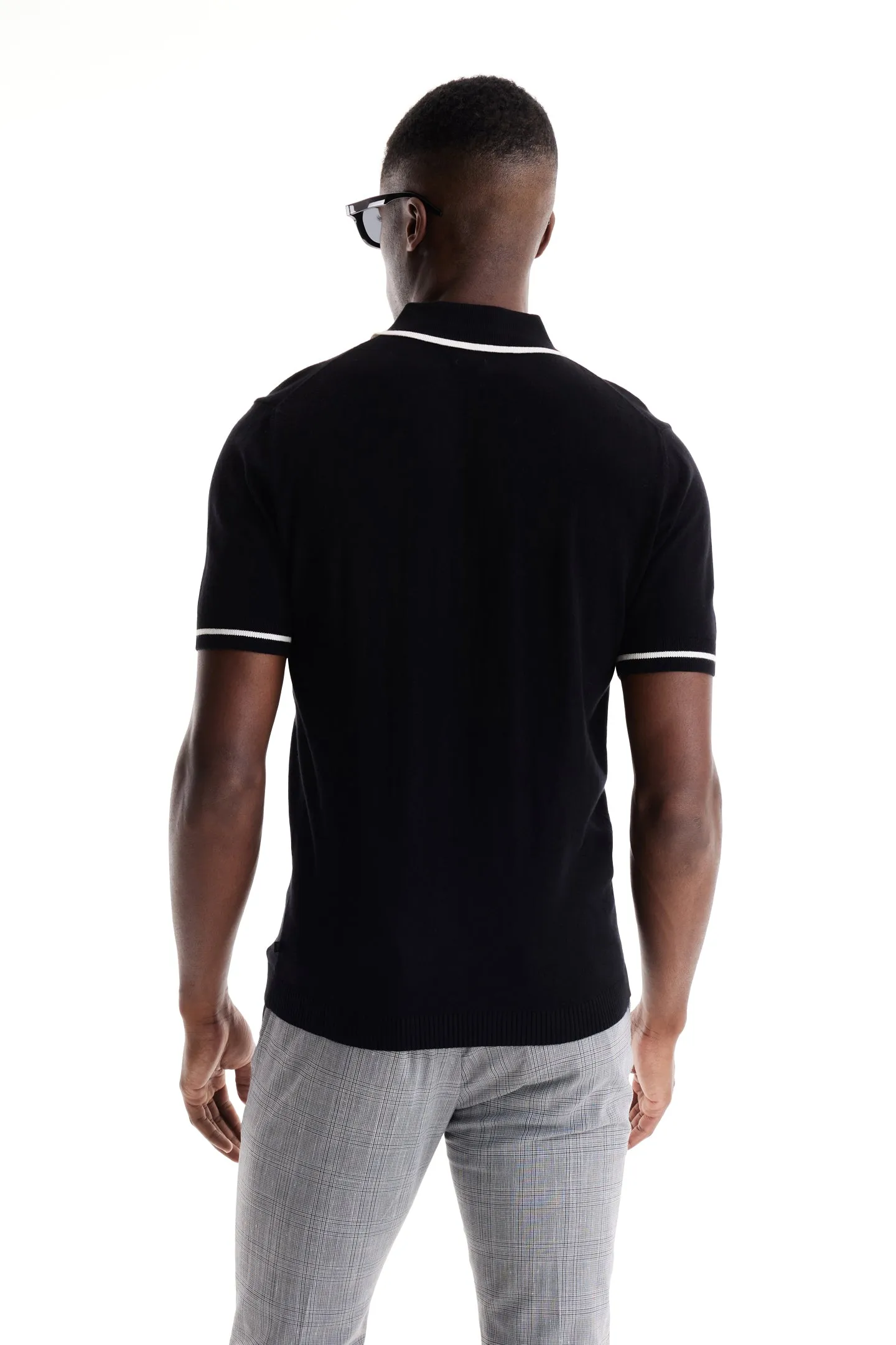 Soft Cloth Pacific Polo in Cotton Silk Jersey - Black Beauty