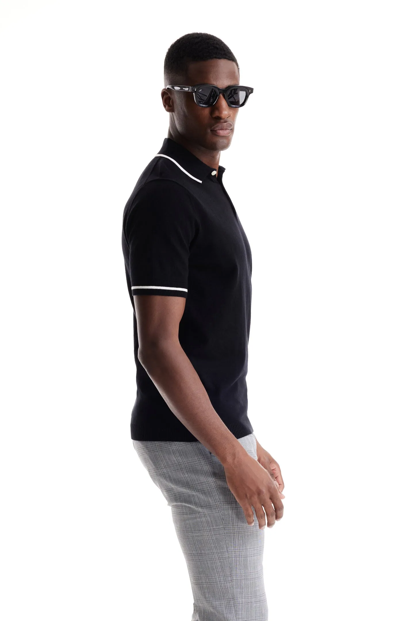 Soft Cloth Pacific Polo in Cotton Silk Jersey - Black Beauty