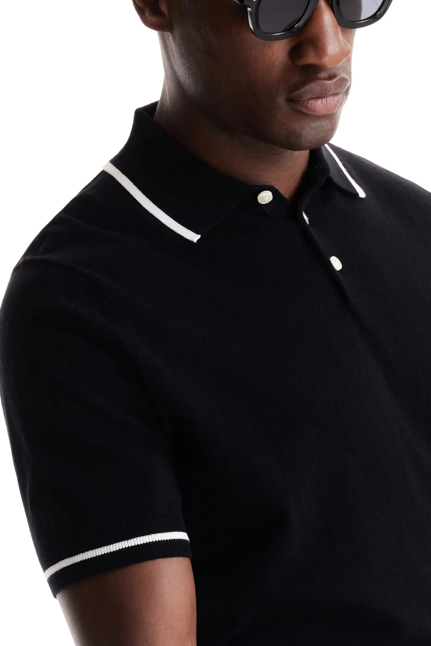Soft Cloth Pacific Polo in Cotton Silk Jersey - Black Beauty