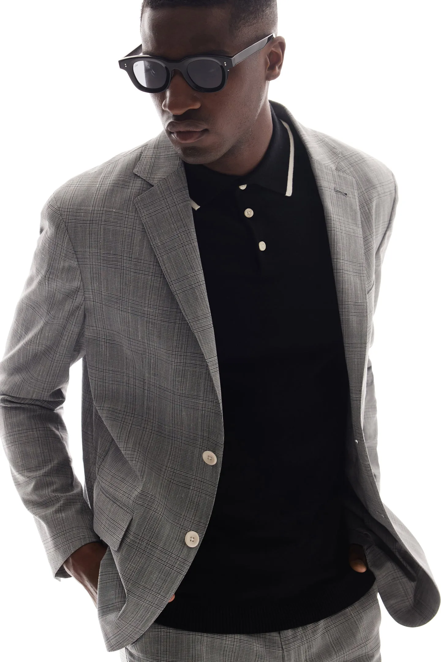 Soft Cloth Pacific Polo in Cotton Silk Jersey - Black Beauty