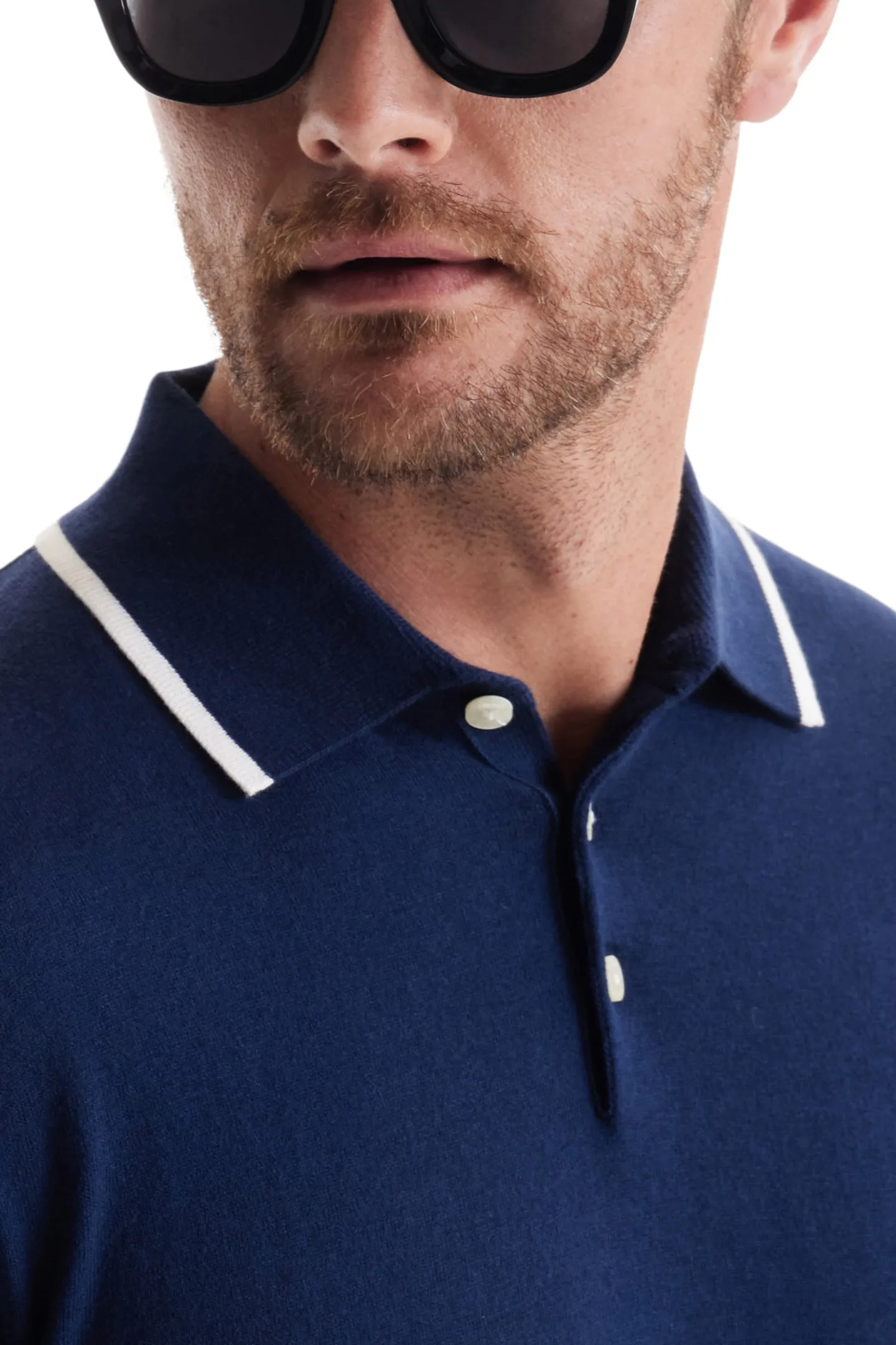 Soft Cloth Pacific Polo in Cotton Silk Jersey - Sky Captain