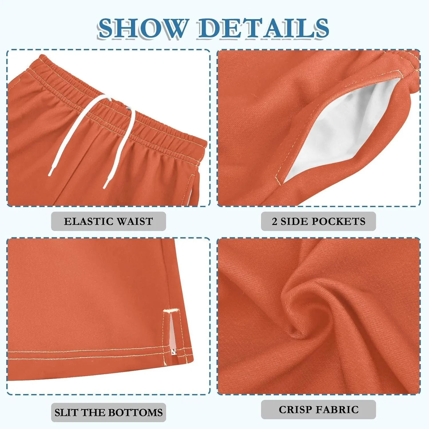 Solid Color Boys Athletic Shorts Lightweight Kids Active Basketball Shorts with Pockets