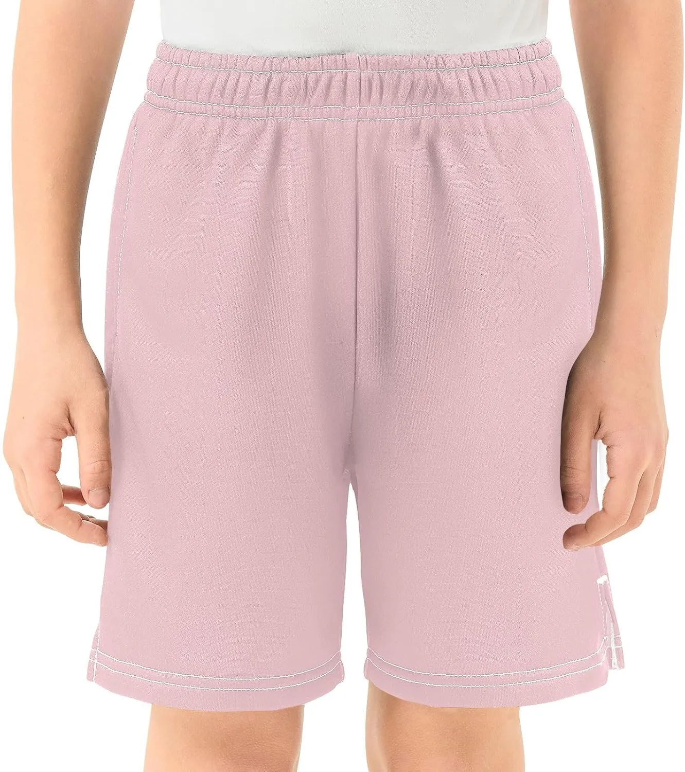 Solid Color Boys Athletic Shorts Lightweight Kids Active Basketball Shorts with Pockets