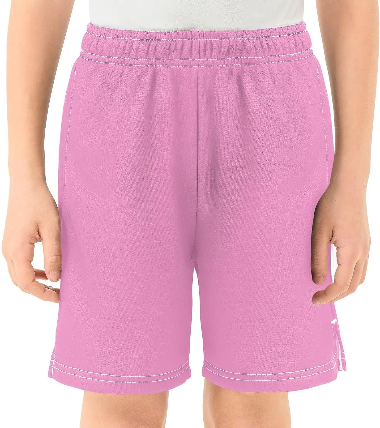 Solid Color Boys Athletic Shorts Lightweight Kids Active Soccer Shorts with Pockets