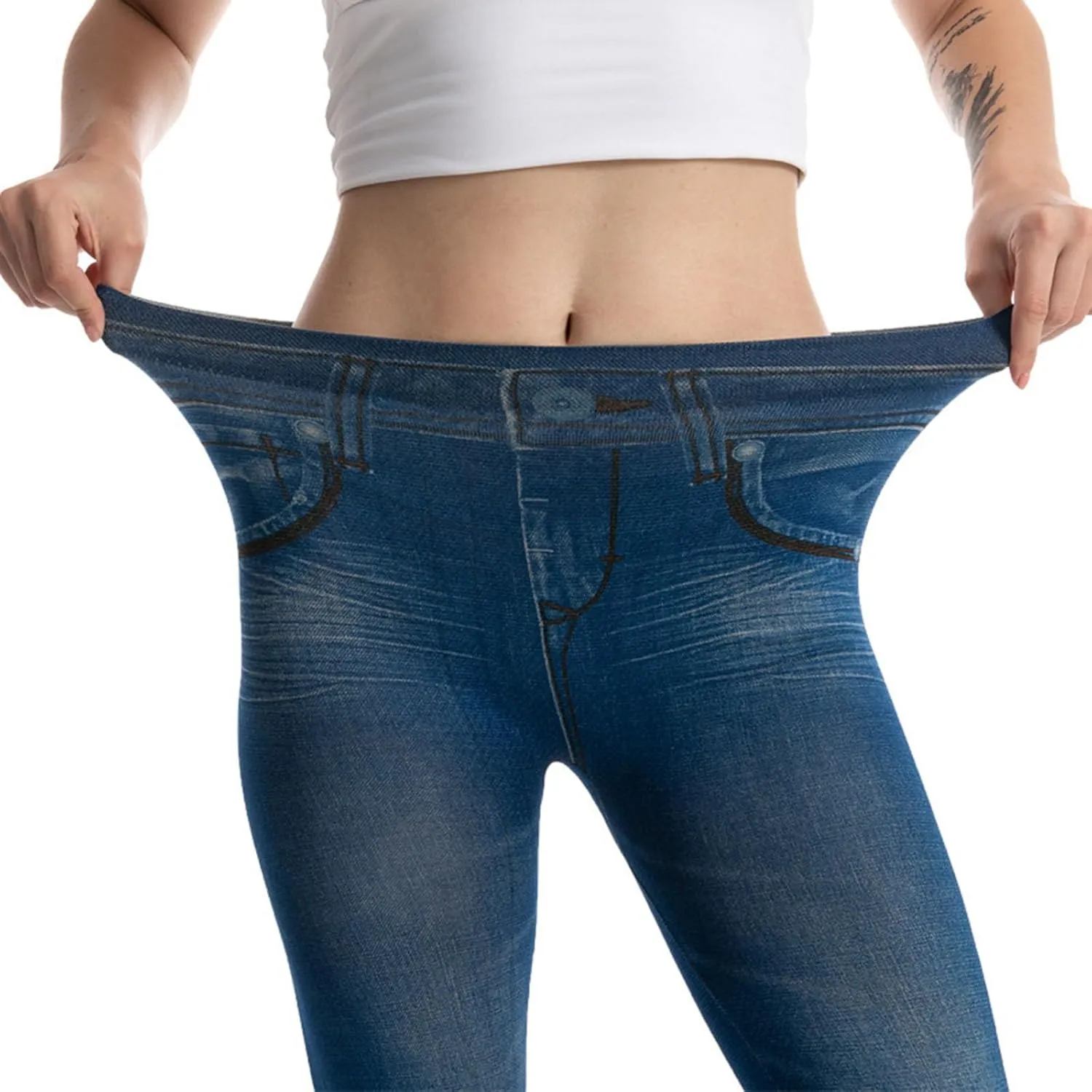 Stretchy Denim Capris for Ladies Slim Fit Summer Jean Pants High Waisted Hip Lifting Leggings Cropped Jeans