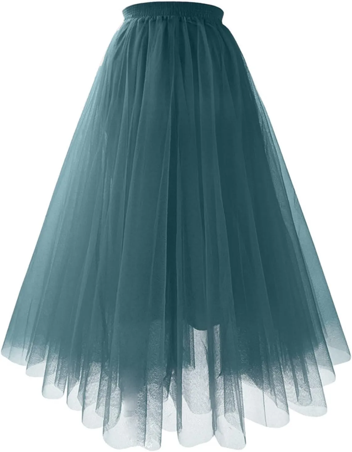 Summer Skirts for Women Loose Casual Trendy Solid Color Flowy Vacation Mesh Tulle Skirts, S-XL