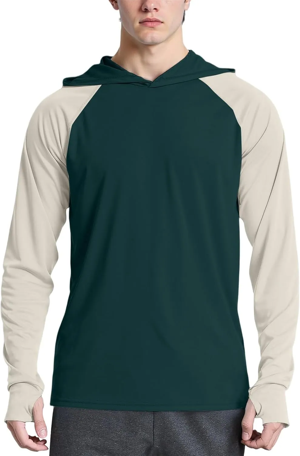 Sun Protection Shirt for Men Ice Silk Raglan Long Sleeve Lightweight Breathable Rash Guard SPF/UV Fishing Shirt