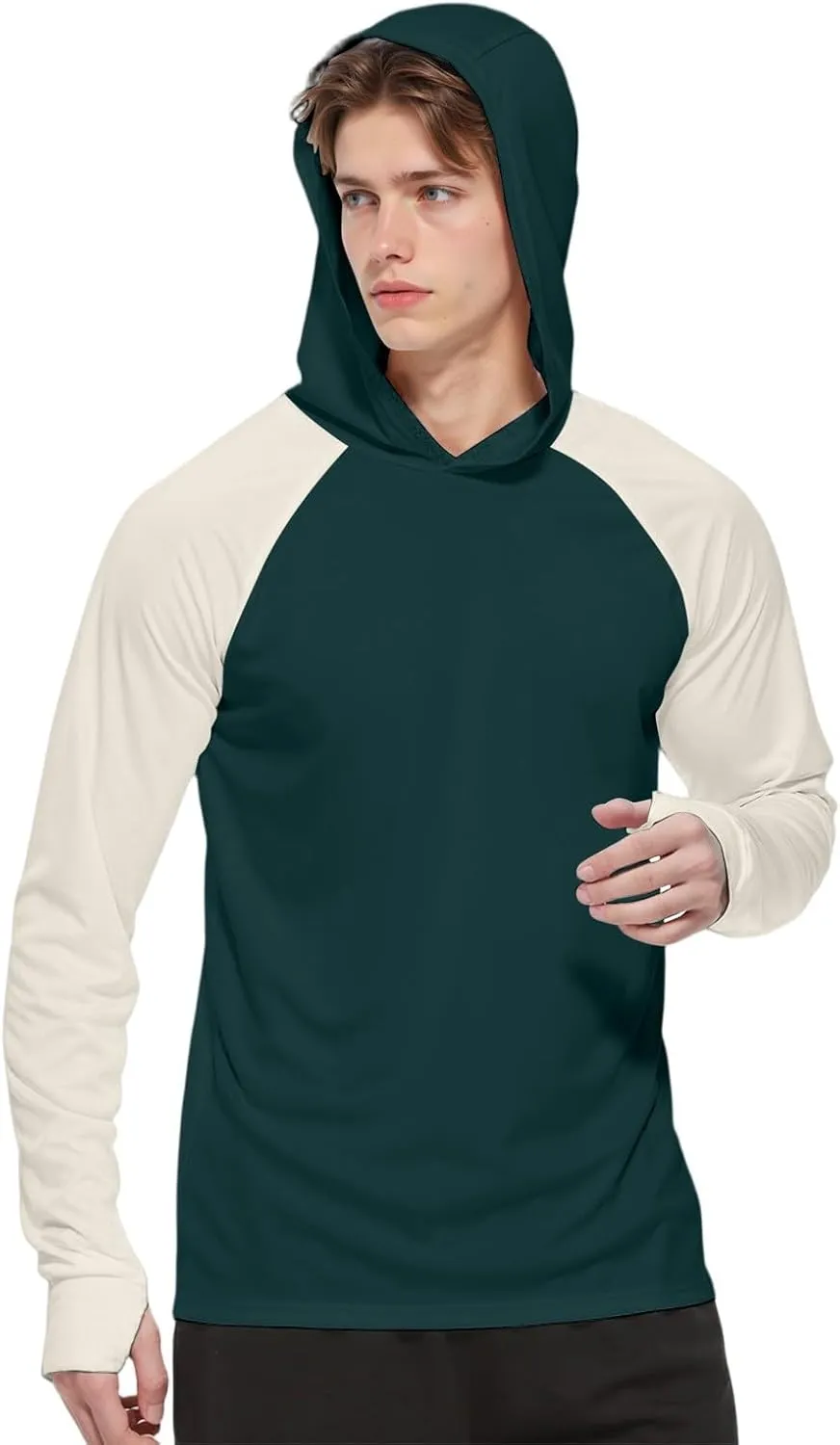 Sun Protection Shirt for Men Ice Silk Raglan Long Sleeve Lightweight Breathable Rash Guard SPF/UV Fishing Shirt