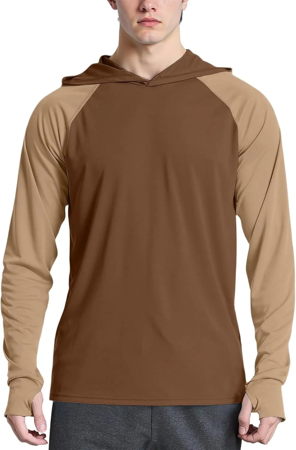 Sun Protection Shirt for Men Ice Silk Raglan Long Sleeve Lightweight Breathable Rash Guard SPF/UV Fishing Shirt