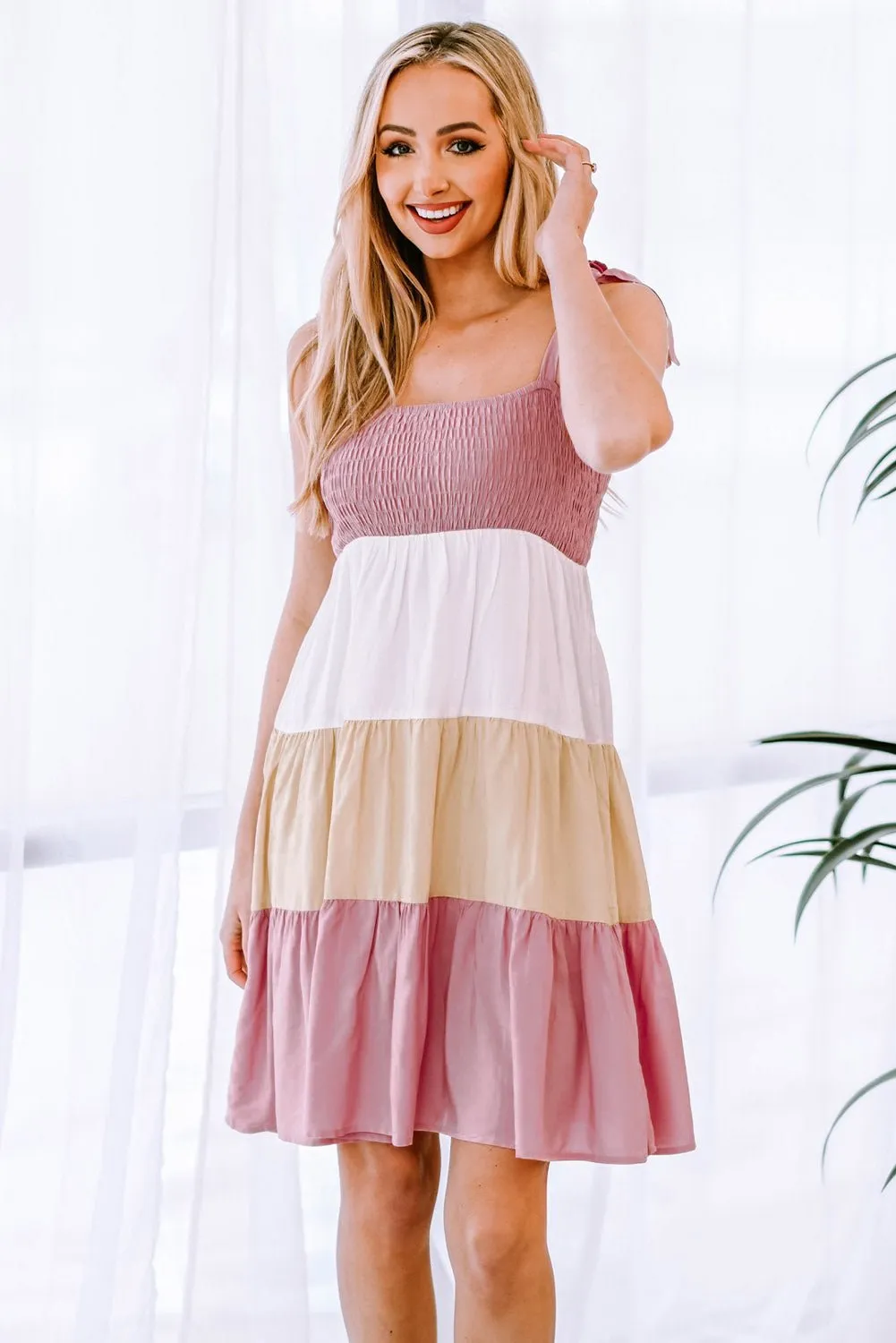 Sweet and Charming Color Block Mini Dress