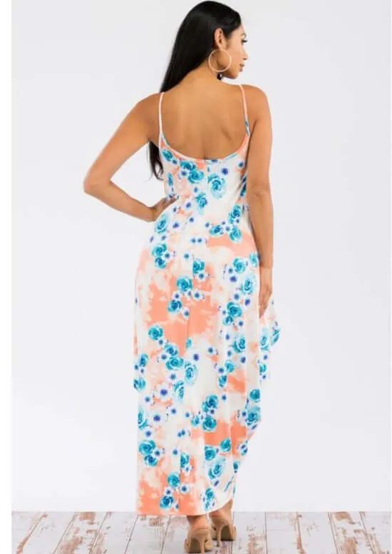 Tropical Resort Cami Floral Dress with Pockets Made in USA