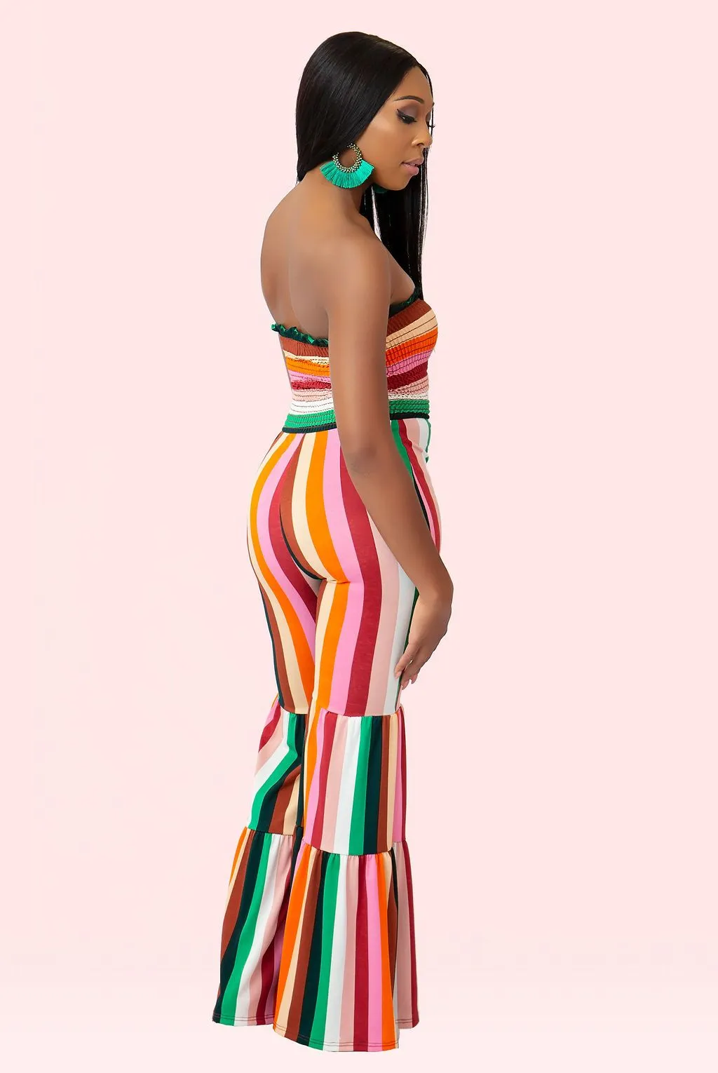 Tropical Striped Jumpsuit
