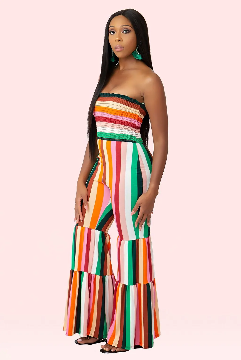 Tropical Striped Jumpsuit