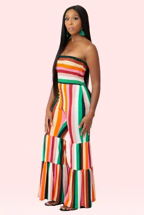 Tropical Striped Jumpsuit