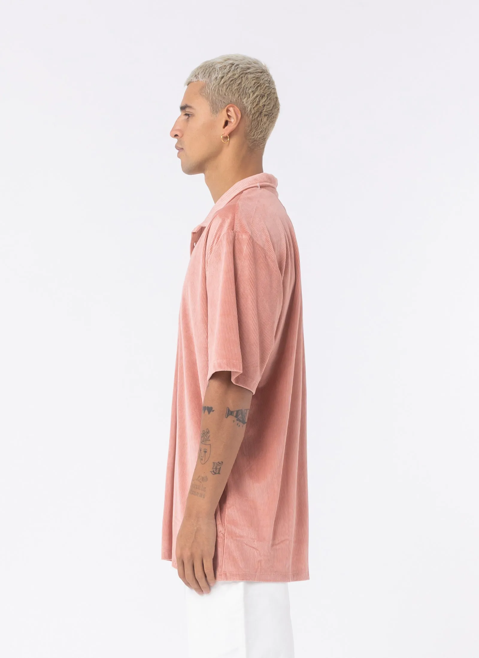 Velour Cord Polo Pink