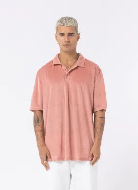 Velour Cord Polo Pink