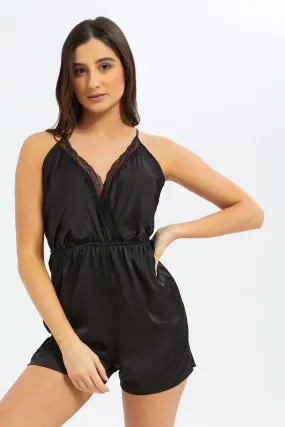 Women Black Essential Romper