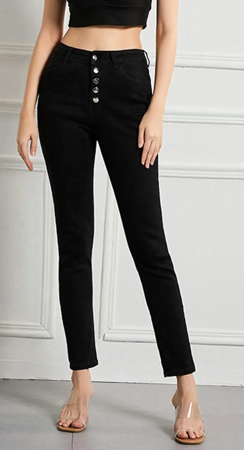Women Fashion High Waisted Jeans Fascinating Slim Fit Stretch Denim Pants Stretchy Skinny Fit Shaping Streetwear