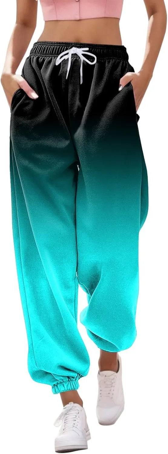 Women's Sweatpants Petite Length Pockets Pants Casual Workout Athletic Joggers Drawstring Waist Sweat Pants